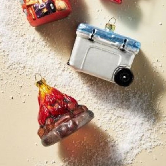 Anthropologie Camping Trip Glass Christmas Ornament Set - Picture 2 of 3